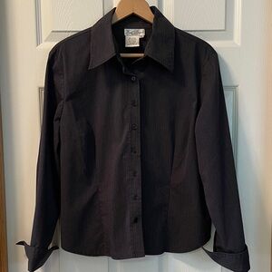 Fred David Black Pinstripe Blouse